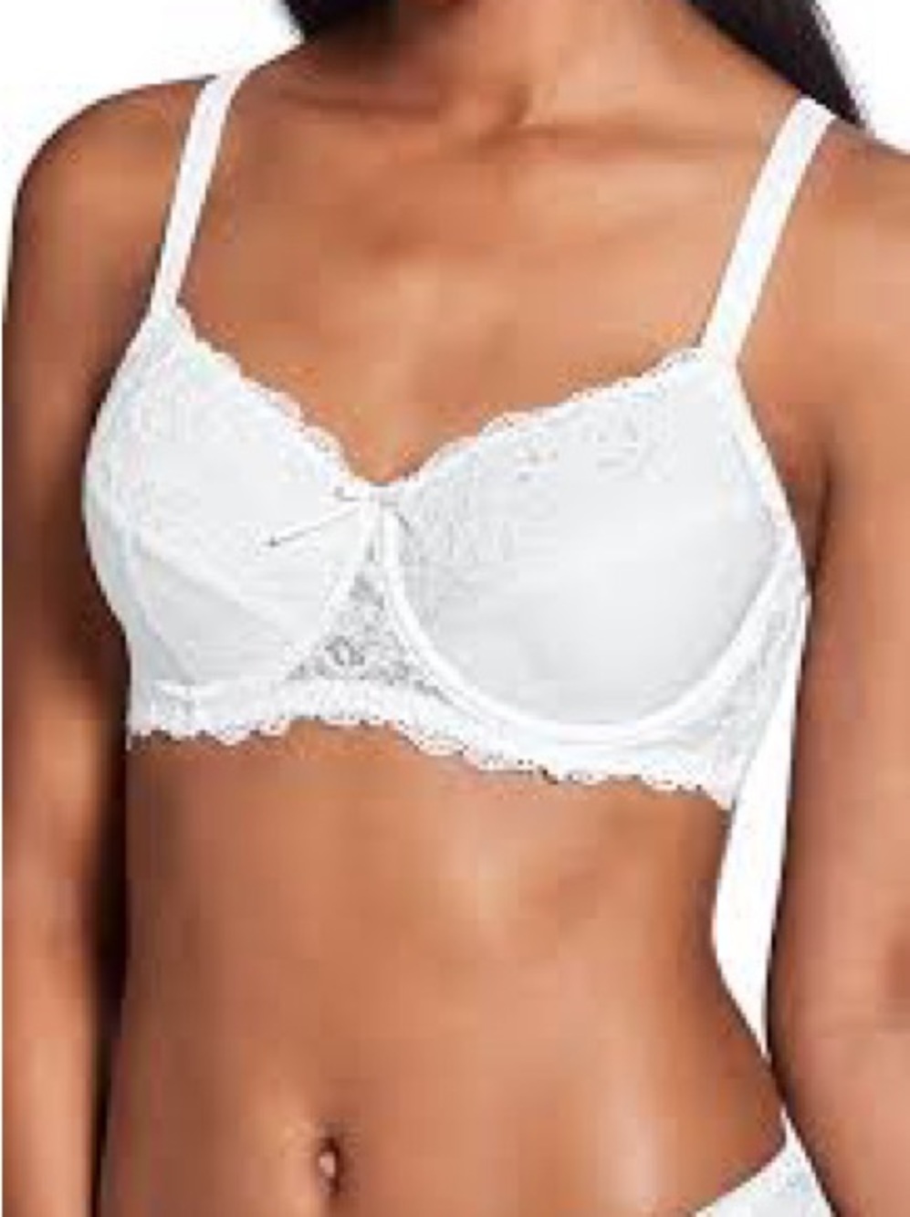 Amoena Amanda Lace Trim Non-wire Bra - White